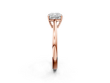 Rose gold Cushion Solitaire Diamond Ring with Split Shank and Four-Prong Setting_22