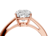 Rose gold Cushion Solitaire Diamond Ring with Split Shank and Four-Prong Setting_24