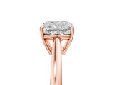 Rose gold Cushion Solitaire Diamond Ring with Split Shank and Four-Prong Setting_25