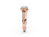 Rose gold Cushion Solitaire Diamond Ring with Split Shank and Prong Setting_67