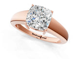 Rose gold Cushion Solitaire Diamond Ring with Tapered Band and Four-Prong Setting_50