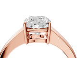 Rose gold Cushion Solitaire Diamond Ring with Tapered Band and Four-Prong Setting_53