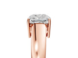 Rose gold Cushion Solitaire Diamond Ring with Tapered Band and Four-Prong Setting_54