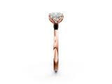 Rose gold Cushion Solitaire Diamond Ring with Thin Band and Four-Prong Setting_5