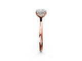 Rose gold Cushion Solitaire Diamond Ring with a Classic Band and Four-Prong Setting 2