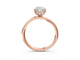 Rose gold Cushion Solitaire Diamond Ring with a Classic Band and Four-Prong Setting 3