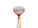 Rose gold Cushion Solitaire Diamond Ring with a Classic Band and Four-Prong Setting 5