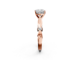 Rose gold Cushion Solitaire Diamond Twisted Band with Four-Prong Setting_70