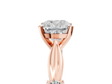 Rose gold Cushion Solitaire Diamond Twisted Band with Four-Prong Setting_73