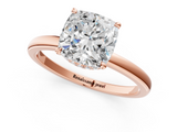 Rose gold Cushion Solitaire Engagement Ring with Cathedral Band and Four-Prong Setting_22