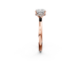 Rose gold Cushion Solitaire Engagement Ring with Cathedral Band and Four-Prong Setting_23