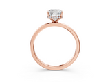 Rose gold Cushion Solitaire Engagement Ring with Cathedral Band and Four-Prong Setting_24