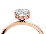 Rose gold Cushion Solitaire Engagement Ring with Cathedral Band and Four-Prong Setting_25