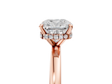 Rose gold Cushion Solitaire Engagement Ring with Cathedral Band and Four-Prong Setting_26