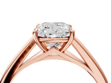 Rose gold Cushion Solitaire Engagement Ring with Four-Prong Setting and Classic Band 5