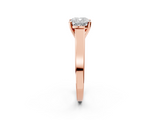 Rose gold Cushion Solitaire Engagement Ring with Four-Prong Setting and Tapered Band_10