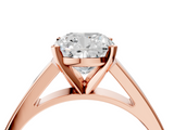 Rose gold Cushion Solitaire Engagement Ring with Four-Prong Setting and Tapered Band_12