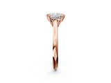 Rose gold Cushion Solitaire Engagement Ring with Six-Prong Setting and Classic Band 3