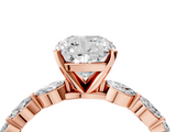 Rose gold Cushion Solitaire Marquise Side Stone Prong Setting Ring_55