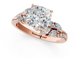 Rose gold Cushion Solitaire Marquise Twist Band with Six-Prong Setting_81