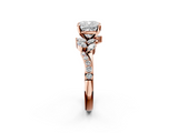 Rose gold Cushion Solitaire Marquise Twist Band with Six-Prong Setting_82