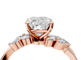 Rose gold Cushion Solitaire Marquise Twist Band with Six-Prong Setting_84