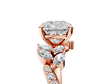 Rose gold Cushion Solitaire Marquise Twist Band with Six-Prong Setting_85