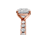 Rose gold Cushion Solitaire Pavé Band with Four-Prong Setting_164