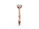 Rose gold Cushion Solitaire Pavé Band with Four-Prong Setting_51