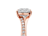Rose gold Cushion Solitaire Pavé Band with Four-Prong Setting_54