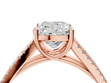 Rose gold Cushion Solitaire Split Shank Pavé Diamond Engagement Ring_299