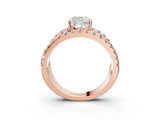 Rose gold Cushion Solitaire Split Shank Pave Diamond Ring_52