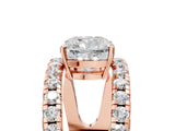 Rose gold Cushion Solitaire Split Shank Pave Diamond Ring_54