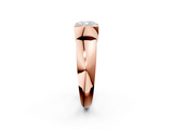 Rose gold Cushion Solitaire Tension Set Diamond Ring with Wide Band_22