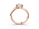 Rose gold Cushion Solitaire Tension Set Diamond Ring with Wide Band_23