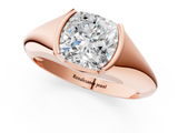 Rose gold Cushion Solitaire Tension Set Diamond Ring_21