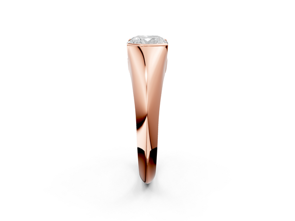 Rose Gold Cushion Cut Tension Set Solitaire Engagement Ring Setting with Tapered Band