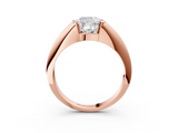 Rose gold Cushion Solitaire Tension Set Diamond Ring_23