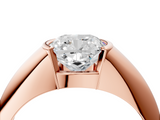 Rose gold Cushion Solitaire Tension Set Diamond Ring_24