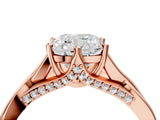 Rose gold Cushion Solitaire Twist Band Six-Prong Setting 5