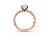 Rose gold Cushion Solitaire Twisted Band Prong Set Engagement Ring_69