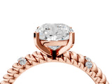 Rose gold Cushion Solitaire Twisted Band Prong Set Engagement Ring_70
