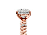Rose gold Cushion Solitaire Twisted Band Prong Set Engagement Ring_71