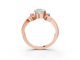 Rose gold Cushion Solitaire Twisted Band Scroll Prong Ring_6