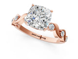 Rose gold Cushion Solitaire Twisted Band with Prong Setting 1