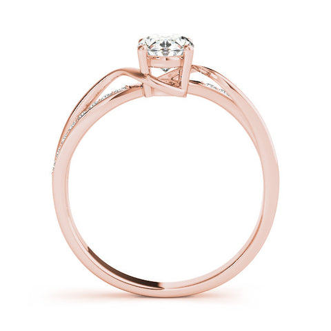 Rose gold Cushion Solitaire Twisted Band with Prong Setting 1