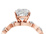 Rose gold Cushion Solitaire Twisted Band with Prong Setting 4