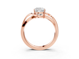 Rose gold Cushion Solitaire Twisted Band with Prong Setting_16