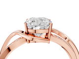 Rose gold Cushion Solitaire Twisted Band with Prong Setting_17