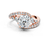 Rose gold Cushion Solitaire with Pavé Twist Band and Four-Prong Setting_57